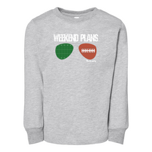 Load image into Gallery viewer, Football "Weekend Plans" | Toddler Long Sleeve Tee