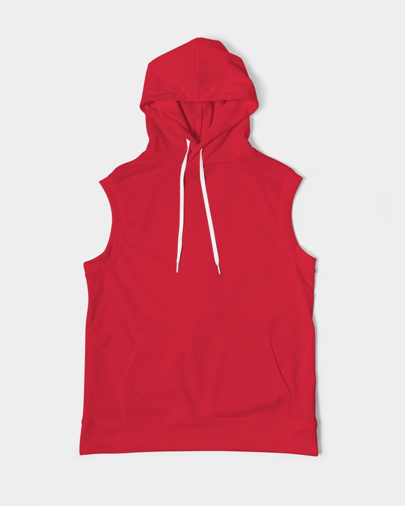 red Men s All Over Print Heavyweight Sleeveless Hoodie