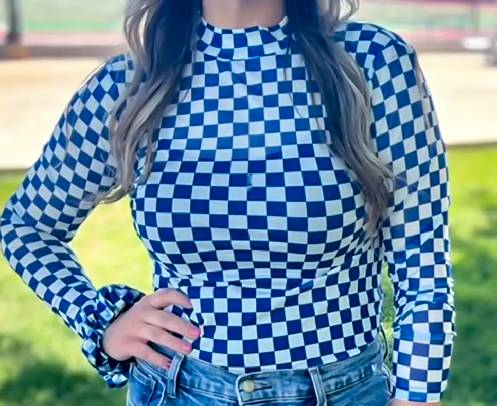 Checkered Mesh Tops