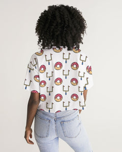 Football & Donuts | Women's Lounge Cropped Tee
