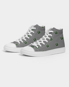 green and white bball  Women's Hightop Canvas Shoe