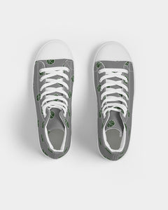 green and white bball  Women's Hightop Canvas Shoe