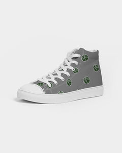 green and white bball  Women's Hightop Canvas Shoe