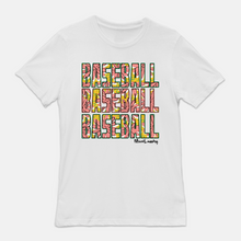 Load image into Gallery viewer, Baseball &amp; Retro Flowers repeat | Unisex Tee