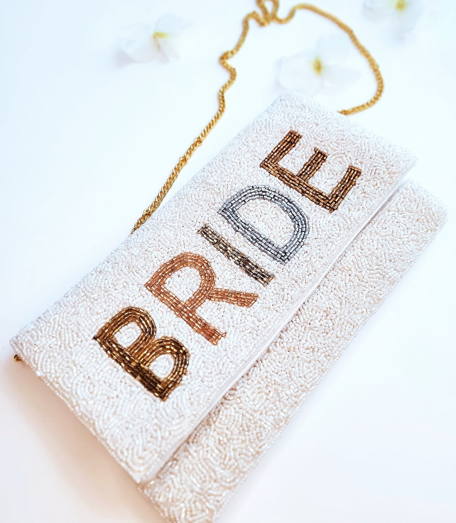 Multicolored 'Bride' Beaded Crossbody/Clutch