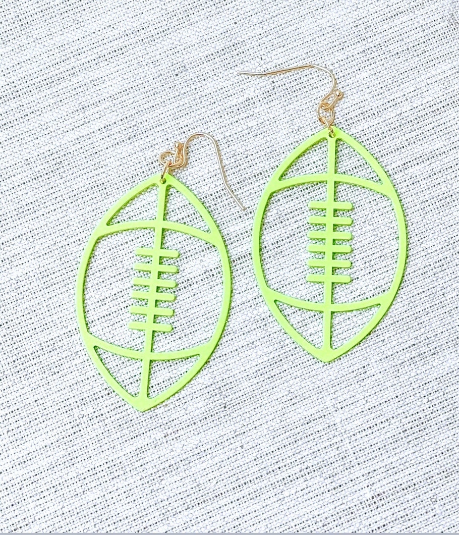 Neon Football Dangle Earrings