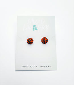 Petite Basketball Ball Stud Earrings