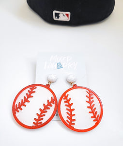 Glitter Baseball Earrings