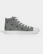 Load image into Gallery viewer, green and white bball  Women&#39;s Hightop Canvas Shoe