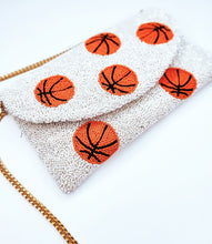 Load image into Gallery viewer, Custom Beaded Sports Ball Purse w/ chain strap (basketball &amp; football)