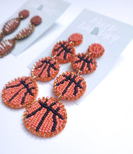 Load image into Gallery viewer, Beaded Basketball &amp; Football Hanging Earrings