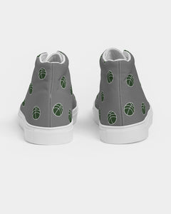 green and white bball  Women's Hightop Canvas Shoe