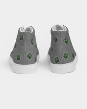 Load image into Gallery viewer, green and white bball  Women&#39;s Hightop Canvas Shoe