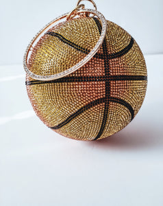 Gold Rhinestone Basketball Clutch