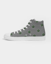 Load image into Gallery viewer, green and white bball  Women&#39;s Hightop Canvas Shoe