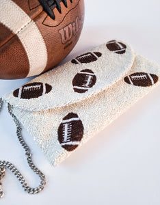 Custom Beaded Sports Ball Purse w/ chain strap (basketball & football)