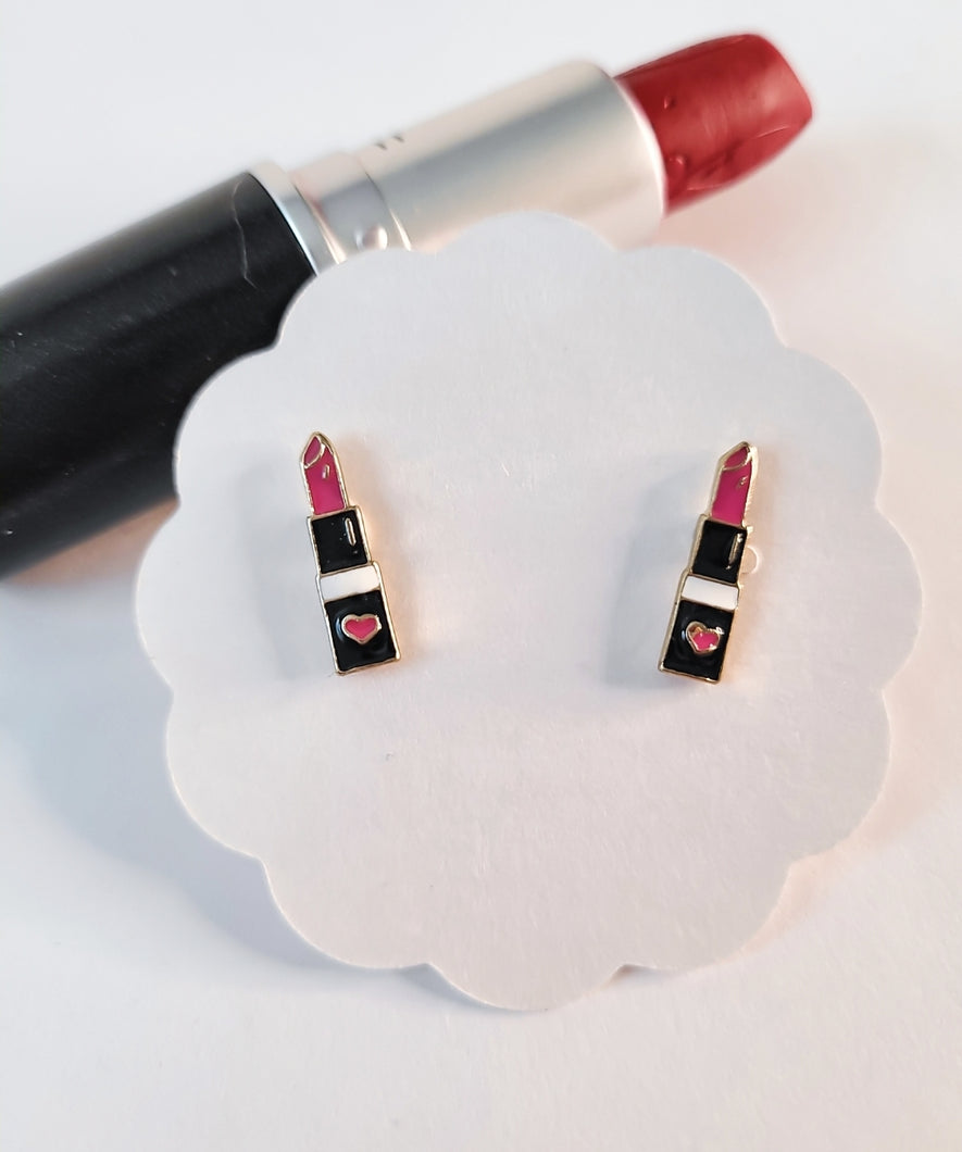 Lipstick Enamel Stud Earrings