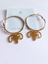 Load image into Gallery viewer, Mascot Dangle Earrings (Ram and Tiger)