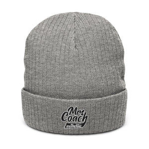 Mrs Coach Authentic Embroidered | Ribbed knit beanie