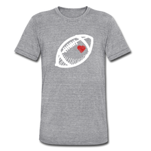 Load image into Gallery viewer, Football heart Unisex Tri-Blend Tee - heather gray