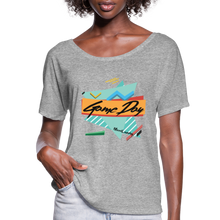 Load image into Gallery viewer, Retro Game Day | Women’s Flowy T-Shirt - heather gray