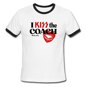 I Kiss The Coach | Unisex Ringer T-Shirt - white/black