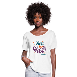 Here To Cheer | Women’s Flowy T-Shirt - white