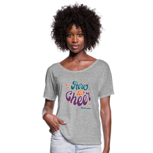 Load image into Gallery viewer, Here To Cheer | Women’s Flowy T-Shirt - heather gray