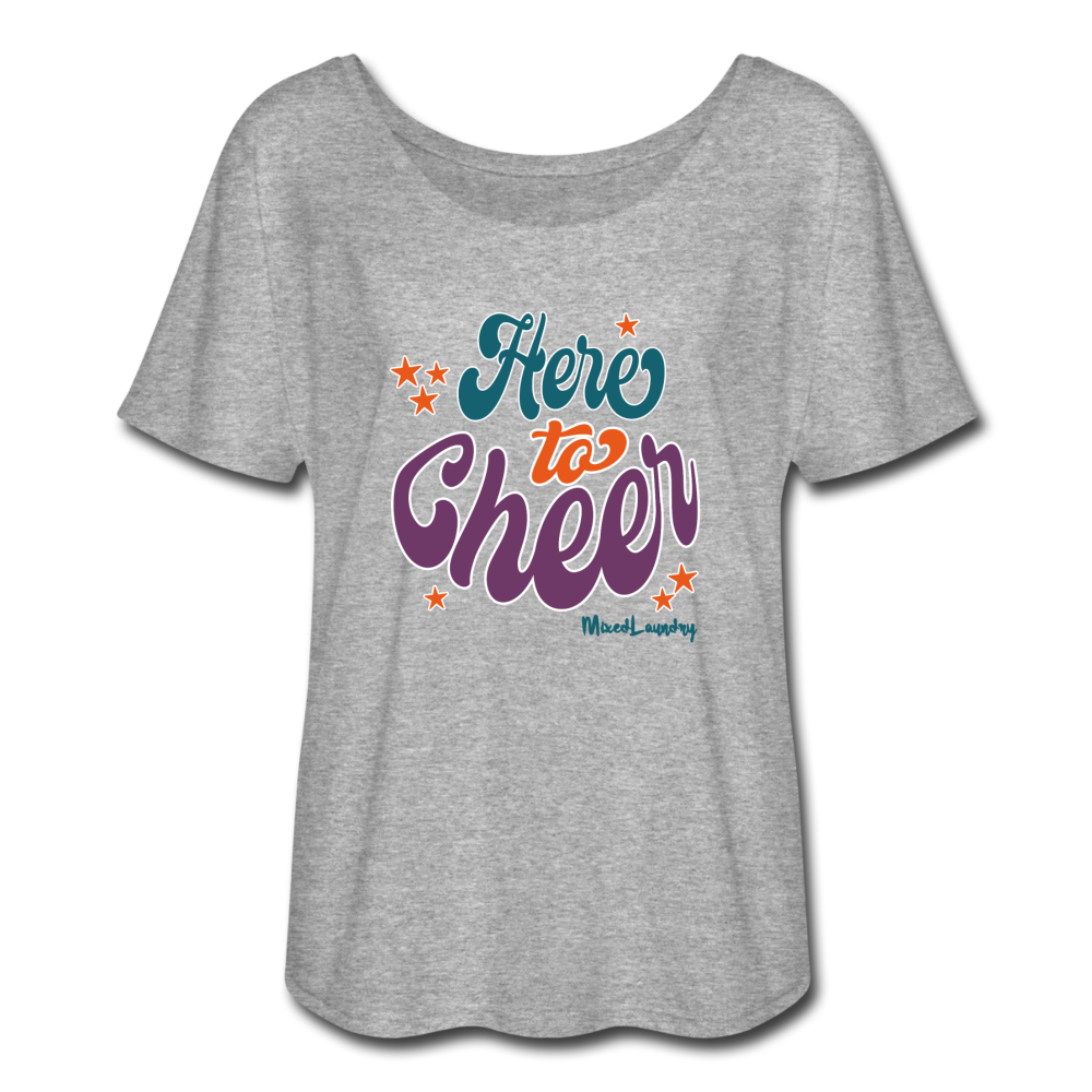 Here To Cheer | Women’s Flowy T-Shirt - heather gray