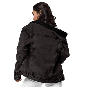 Mrs Coach Authentic Embroidered Unisex Denim Sherpa jacket